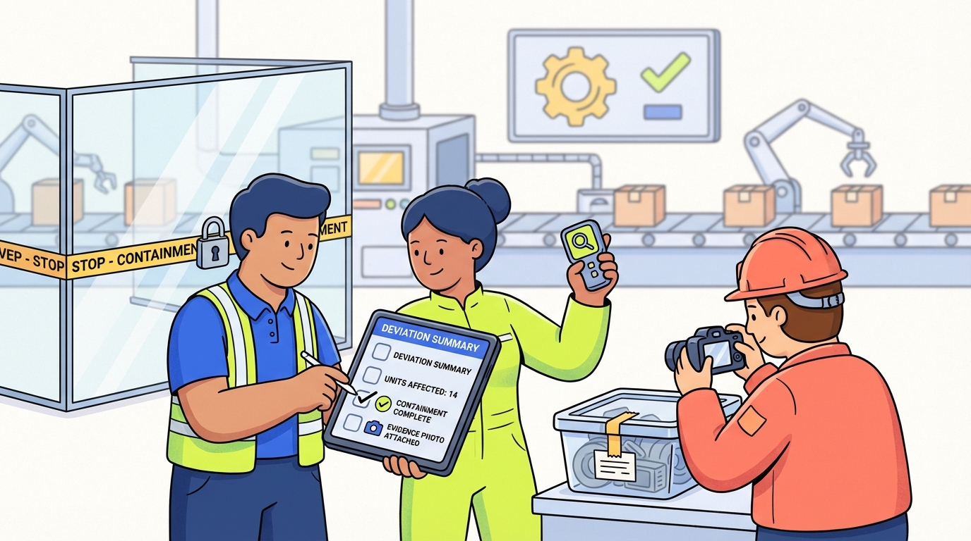 Quality Deviation Investigation Checklist — Manufacturing