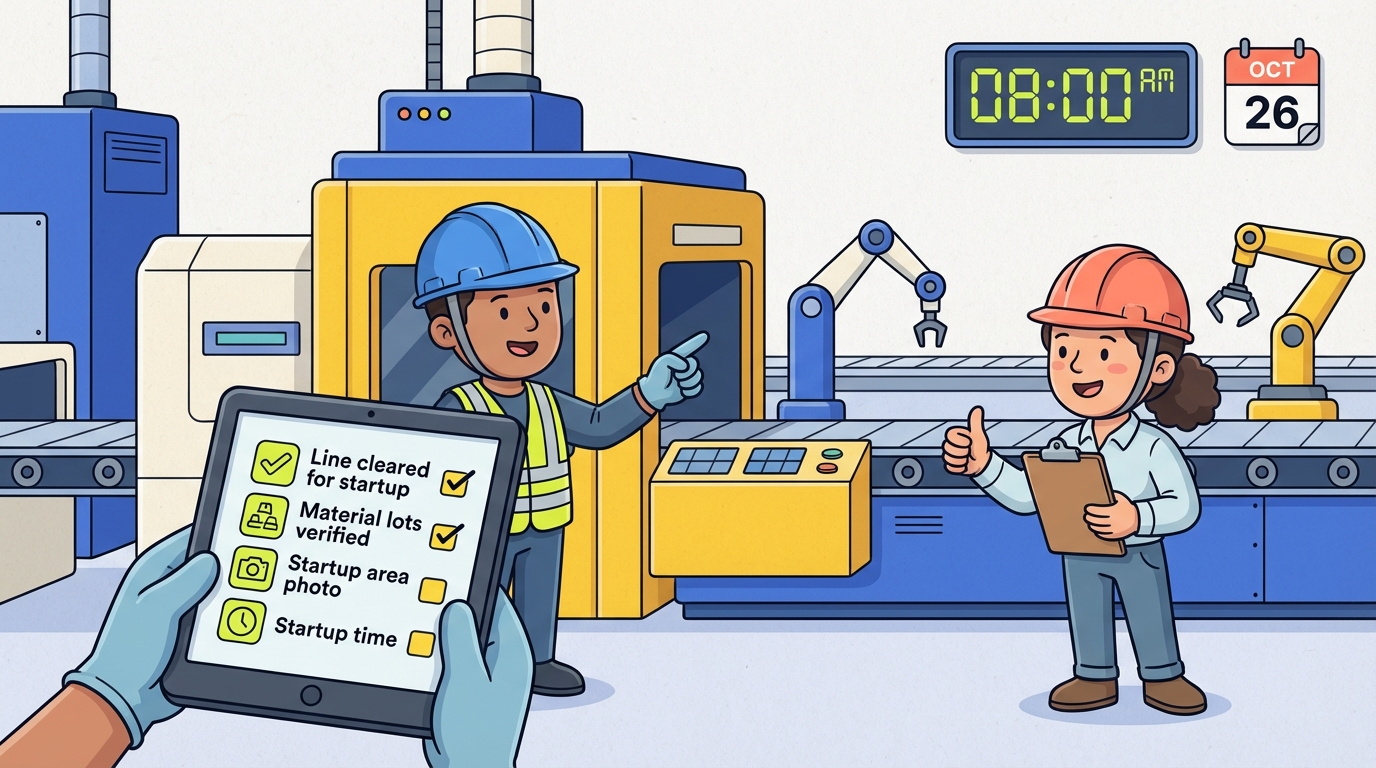 Startup Line Clearance Checklist — Manufacturing